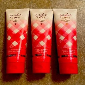 Set of 3 Bath and Body Works Gingham Love body creams